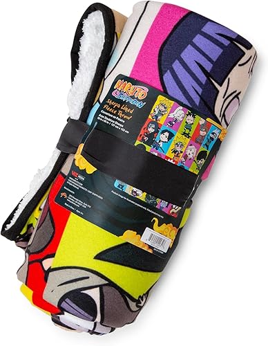 Miniatura 8 de Naruto Manta de forro polar con collage de personajes de Shippuden con respaldo Sherpa  Funda suave de felpa para sofá y cama