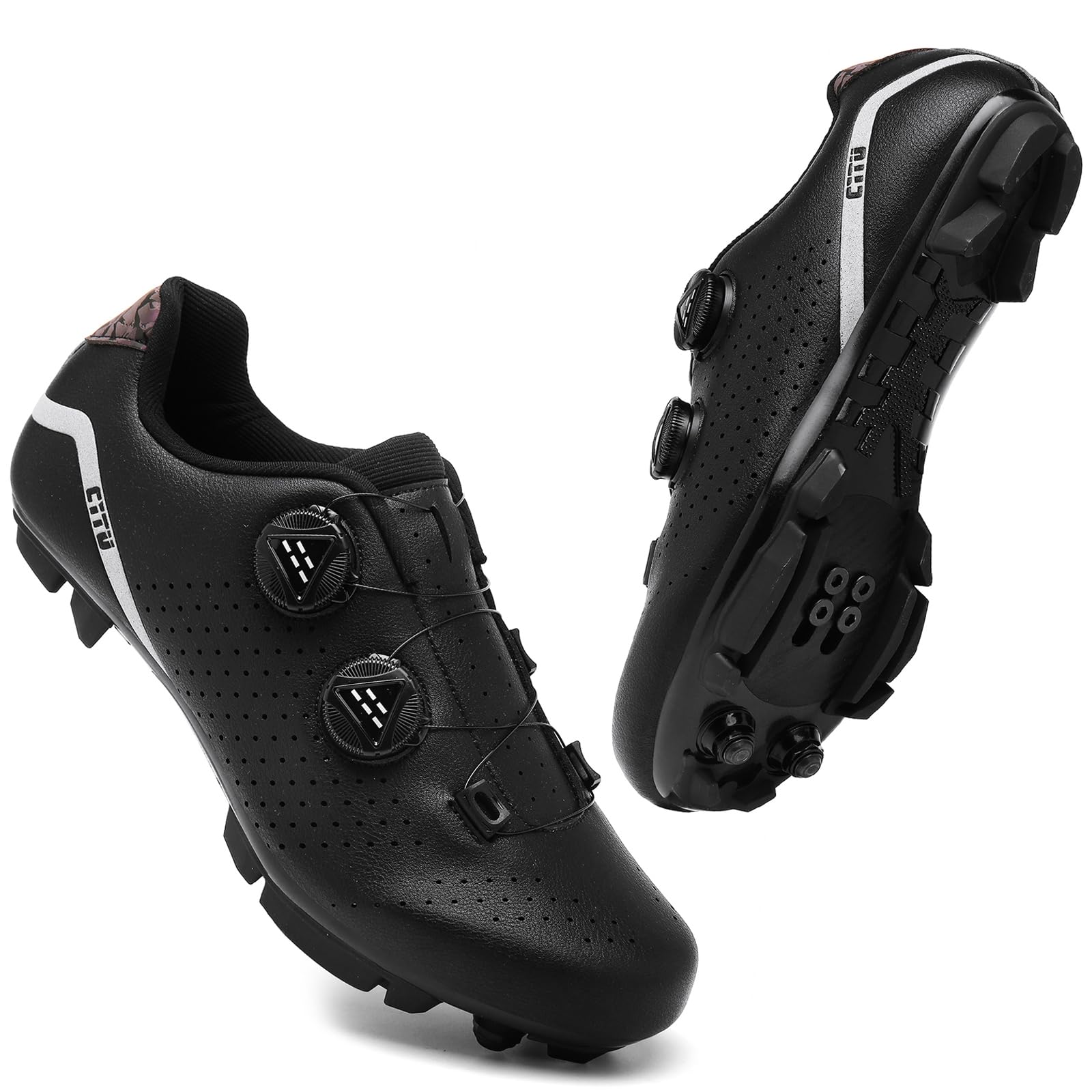 Zapatilla de Ciclismo MTB Hombre Mujer, Zapatos Bicicleta de Montaña Compatible con SPD Pedales 2 Tornillos con Calas Unisex Adulto Respirables
