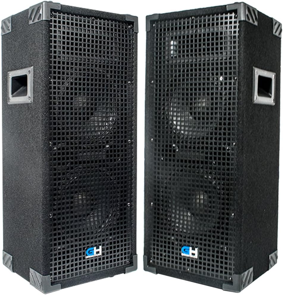 Grindhouse Speakers - GH28L-Pair - Pair of Passive Dual 8 Inch 2-Way PA/DJ Loudspeaker Cabinets - 900 Watt each Full Range PA/DJ Band Live Sound Speaker