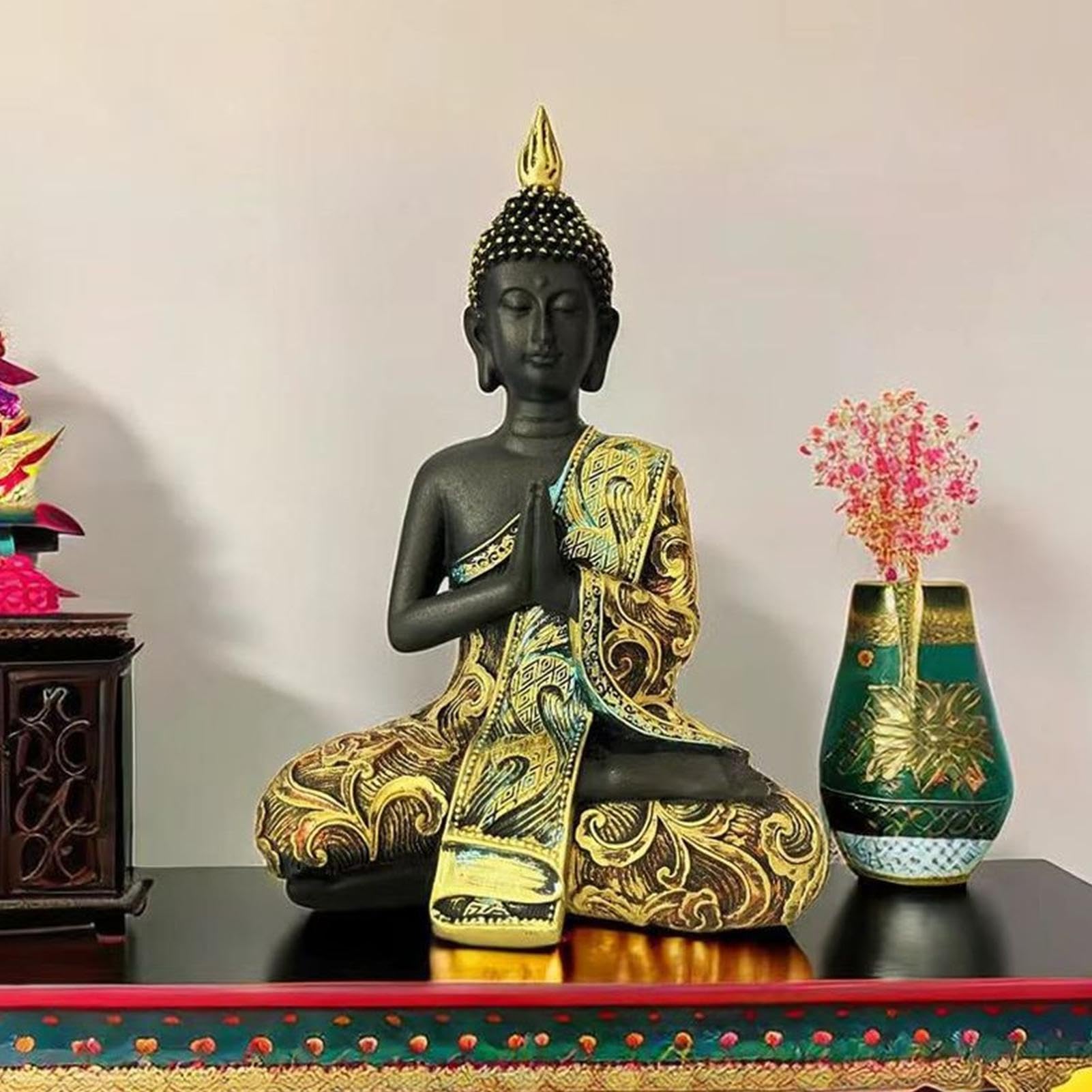Statue Du Bouddha | Sculptures De Jardin De Bouddha | Figurines De Bouddha De Collection, Ornement De Jardin Pacifique, Décor De Jardin Zen Avec Caractéristiques De Méditation, Statue De Bouddha
