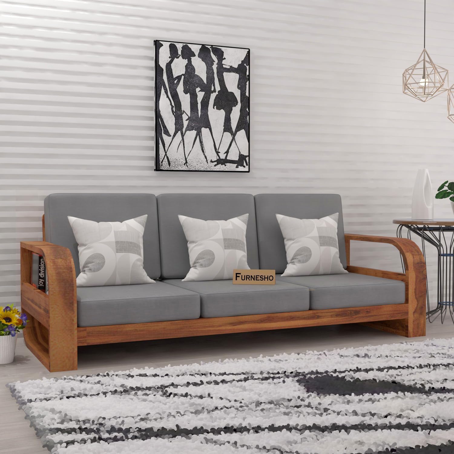 Wooden 3 Seater Sofa Set for Living Room, with 40 Density Cushions Three Seater Sofa for Office & Lounge, 3 Seater Sofa Sets for Home, Sheesham Wood, Honey-image-47