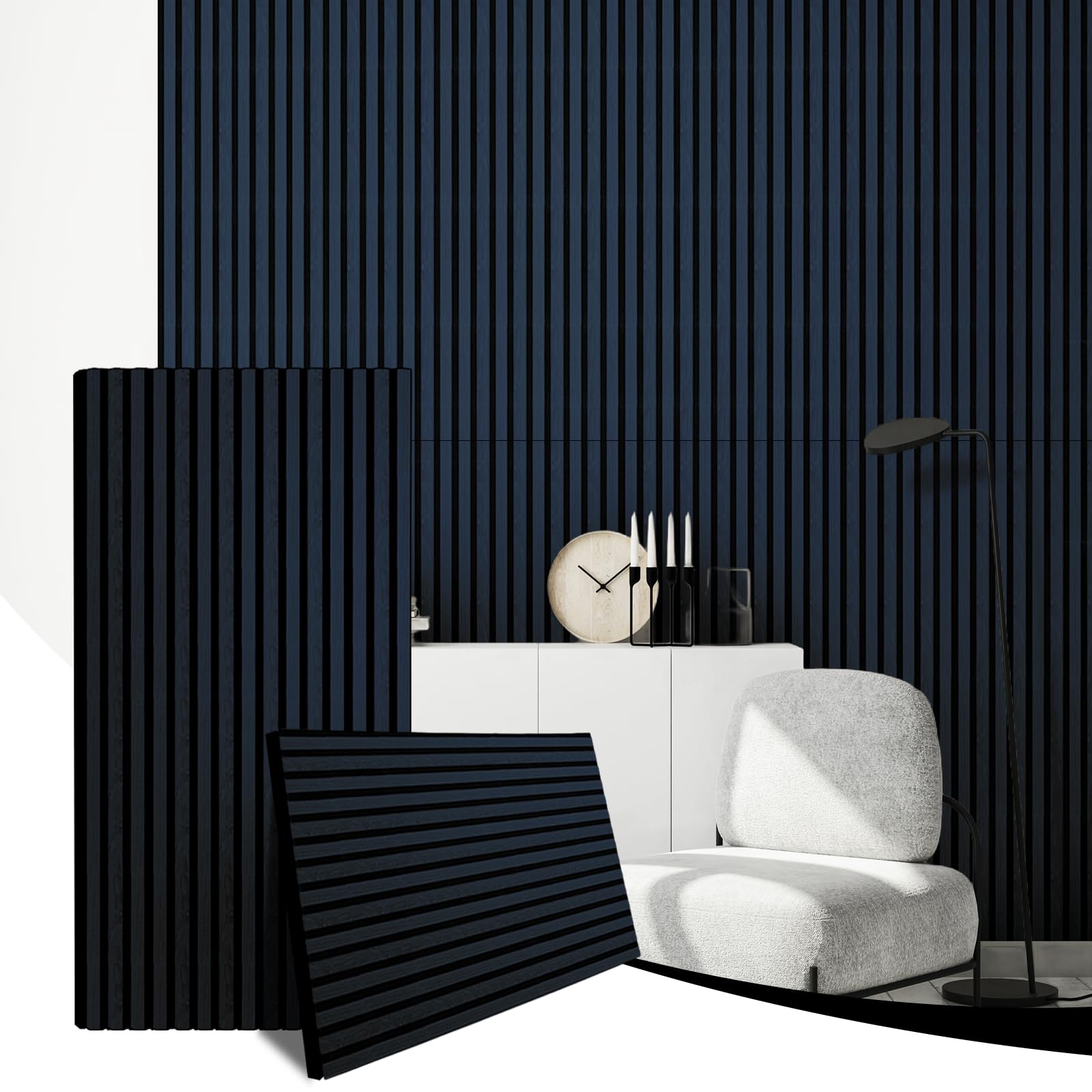 AKK-Star Acoustic Wall Panelling 2 Pack-1200x600x18mm - Soundproofing & Sound Absorbing Panels for Walls and Ceilings, Suitable for Living Room, Meeting Room, TV Wall 3D Decoration (Black)