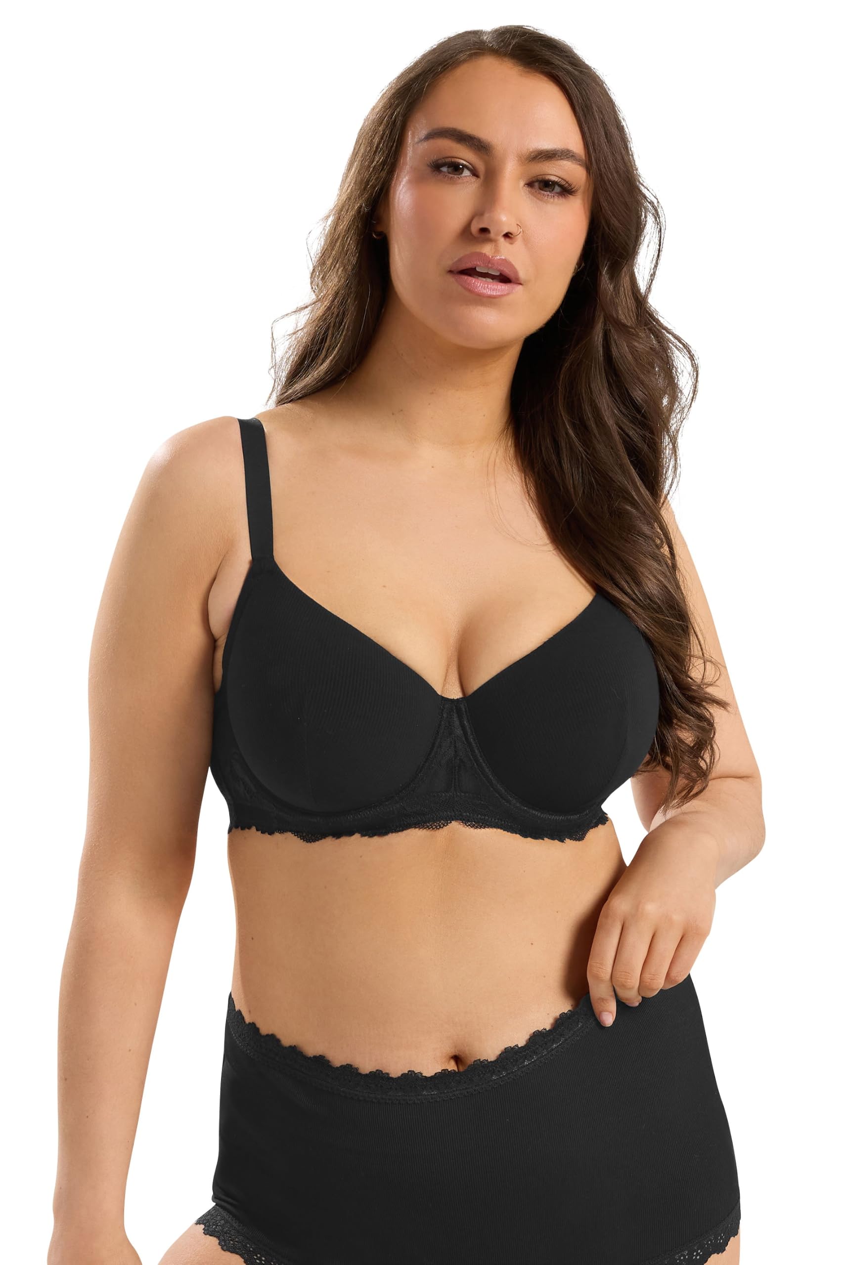 Yours - Women's Bra - Underwired - Black - 46DD
