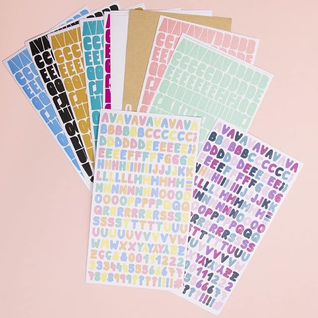 Foto 2 de 7 de Craftelier - Pegatinas Autoadhesivas de Alfabeto con Letras Mayúsculas y Minúsculas, Números y Caracteres…