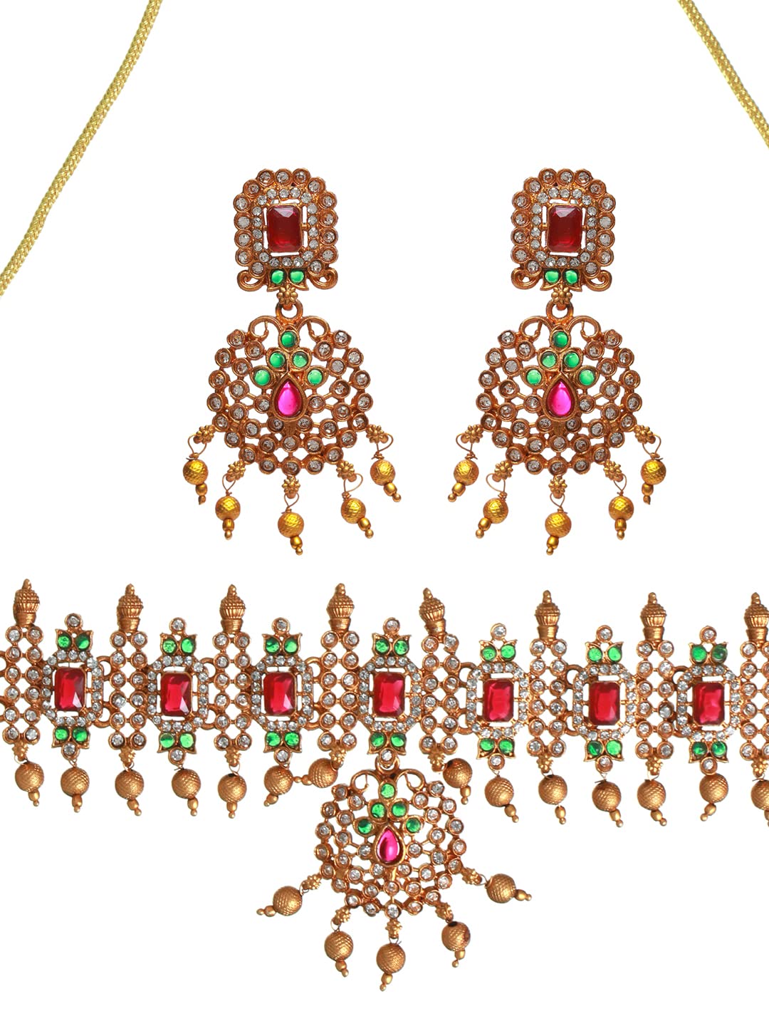 Traditional Multicolor Plated Choker Jewellery Set