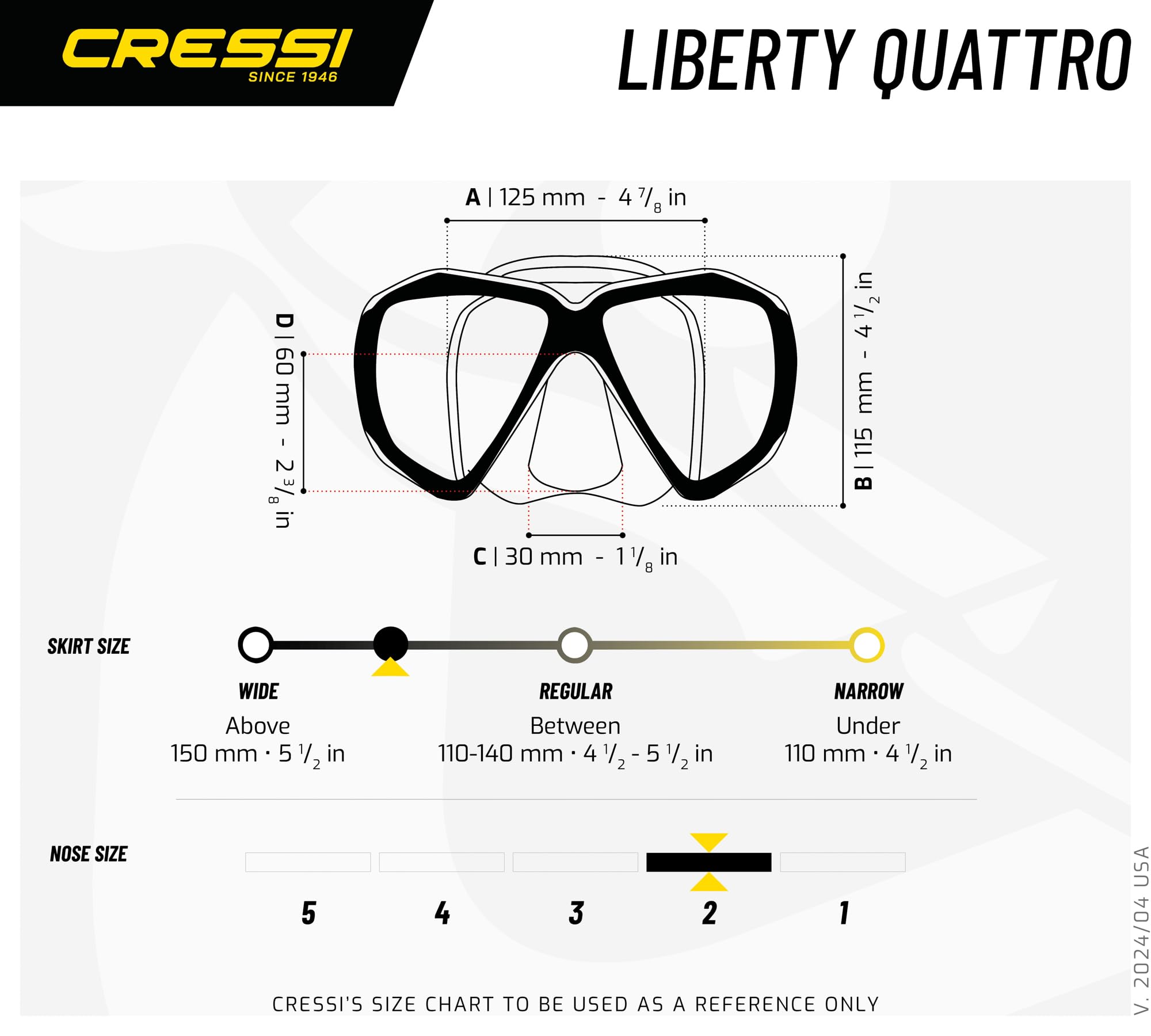 CRESSI Liberty Quattro MASK Black-Graphite/Silver