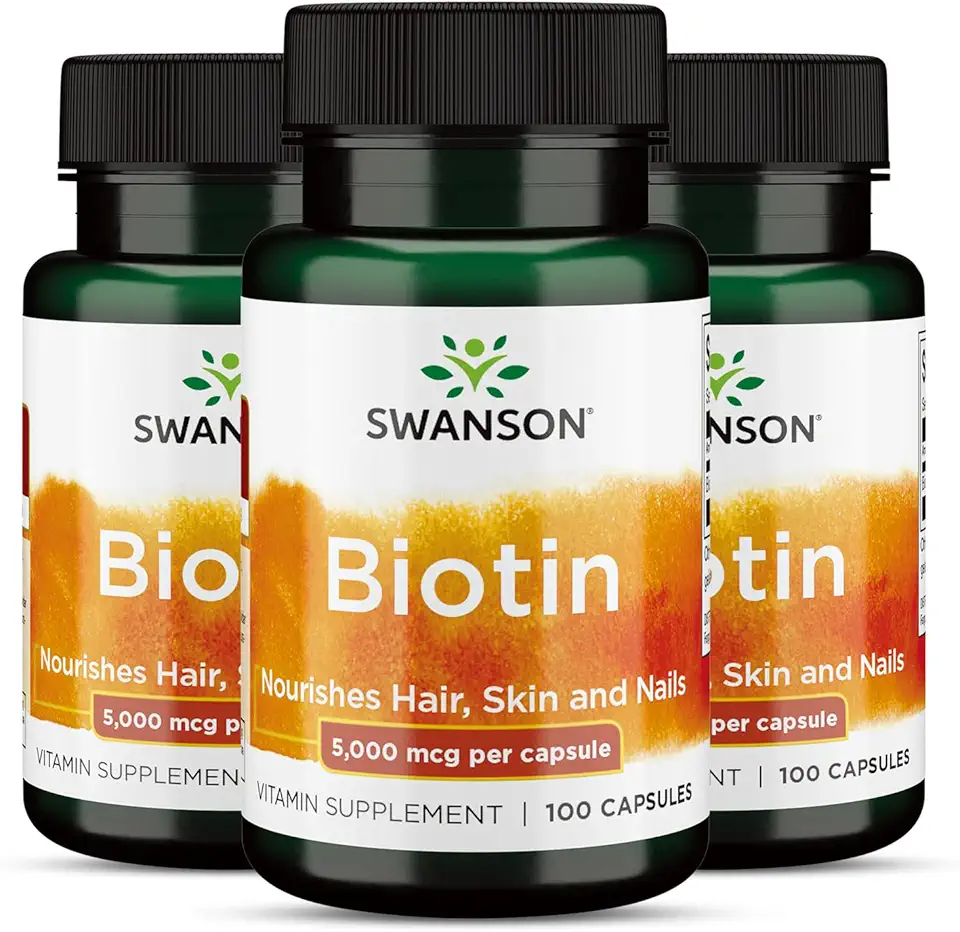 Biotina, Swanson 100 Caps, 3 UN, Made in Usa/Importado