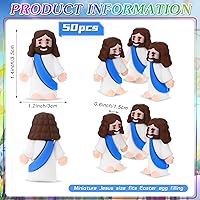 Vista 2 de Sumind 50 Piezas Figuras Pequeñas de Jesús de Navidad Mini Figuras de Jesús de Bolsillo a Granel Diseño Original para Navidad Escondite Regalos Azul