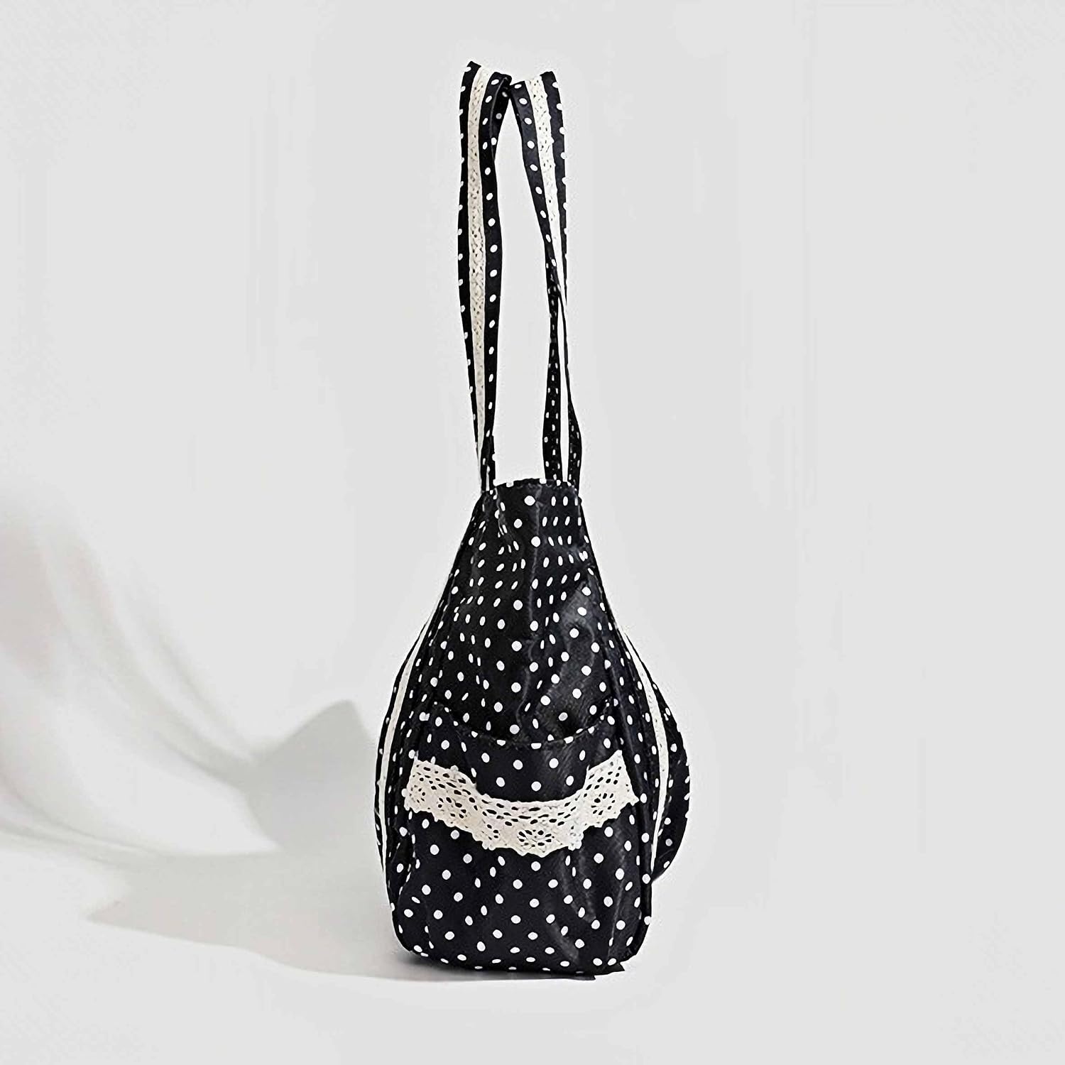 Polka Dot Tote Bag, Cute Tote Bags for Women, Large Canvas Tote Bag with Pockets, Y2k Vintage Tote Bag, Canvas Shoulder Tote Bag with Handles, Cloth Whimsical Purse, Whimsy Twee Aesthetic
