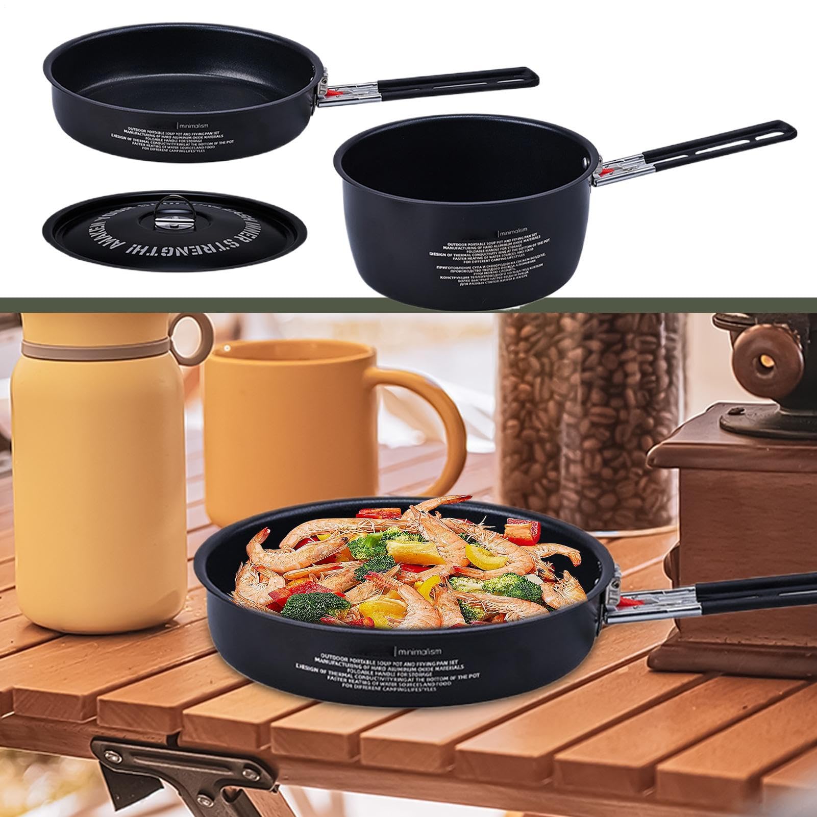 Camping Topfset Kompaktes Outdoor-Schmortopfset Mit Gleichmäßiger