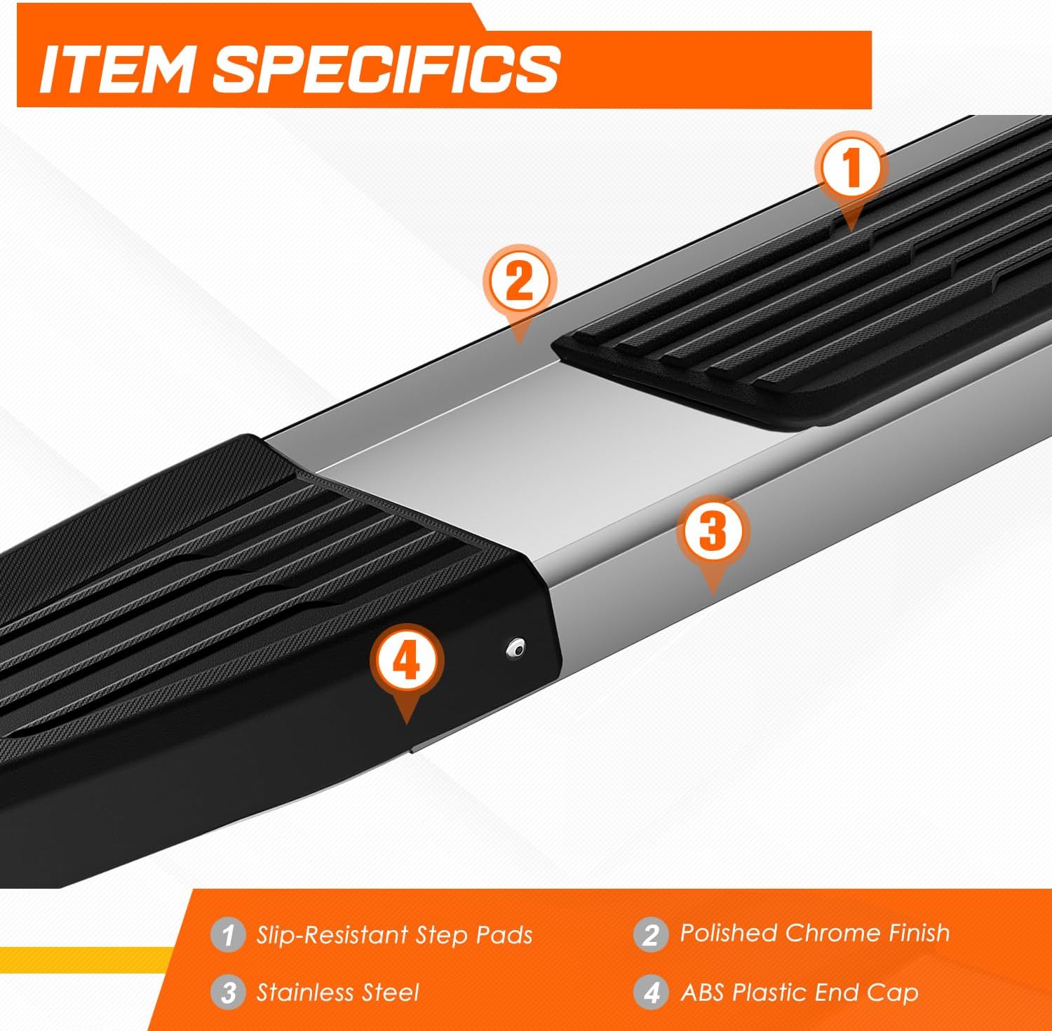 6 Inch Running Boards/Side Steps/Nerf Bars Compatible with 09-24 Dodge Ram Crew Cab