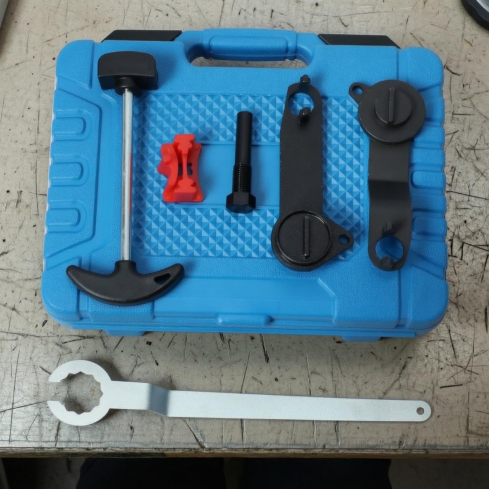 perfk Kit Attrezzi Distribuzione Motore EA21 Utensili Fasatura Chiave Allineamento Supporti Bloccaggio Perni Posizionamento Valigetta con Maniglia Metallo