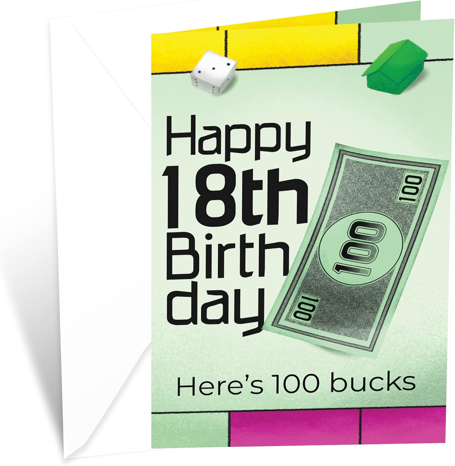 Prime Greetings Funny 18th Birthday Card, Made in America, Eco-Friendly, Thick Card Stock with Premium Envelope 5in x 7.75in, Packaged in Protective Mailer