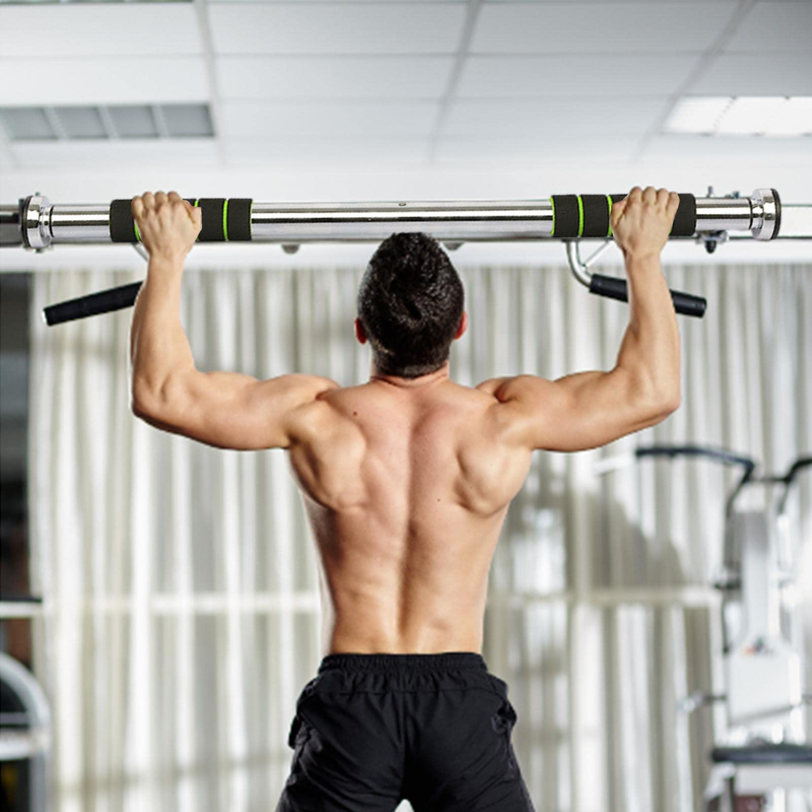Drążki do podciągania się do domu, drążek do ćwiczeń | ergonomiczny uchwyt, montaż bez śrub, regulowana szerokość, sprzęt fitness do treningu siłowego, treningu siłowego