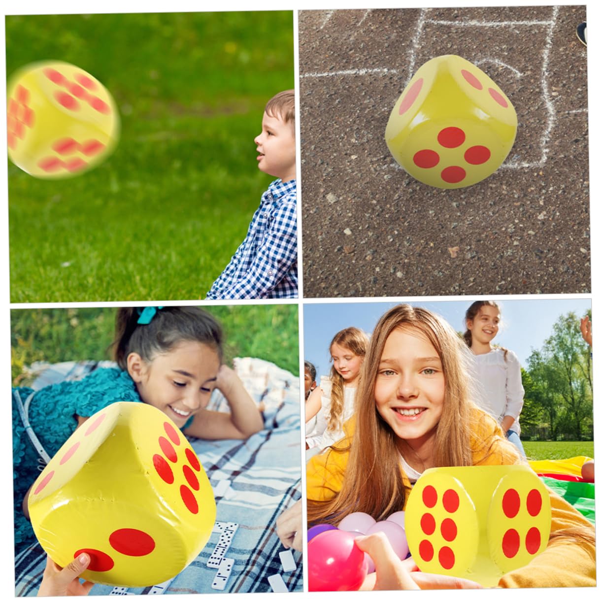 VICASKY Dado di Schiuma Gigante Giallo a 6 Facce Porta Gioco Giocattolo Educativo Portatile per Bambini e Adulti Adatto per Insegnamento in Classe e Feste
