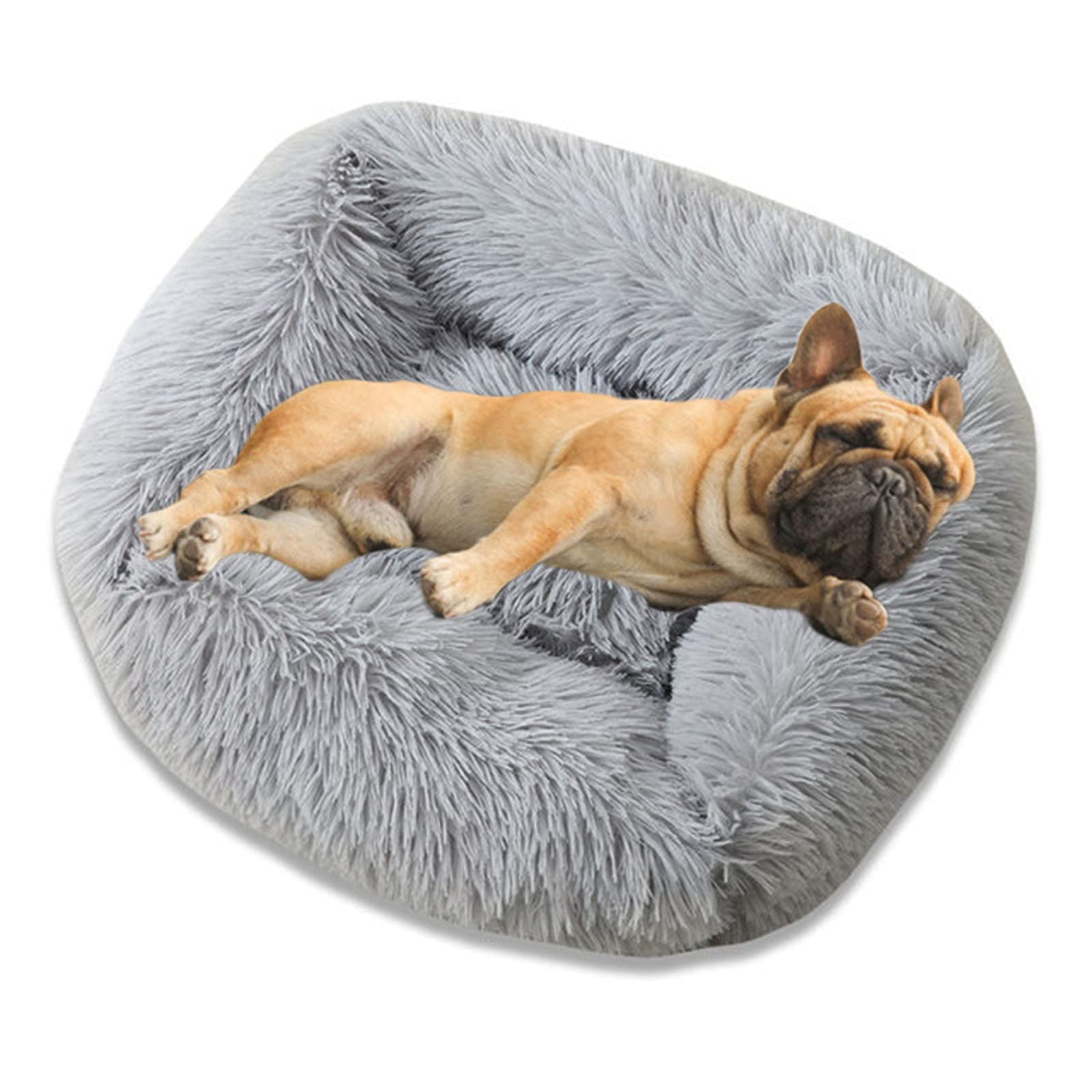 Panier chien déhoussable gris taille M | Tapis chien antidérapant et chaud