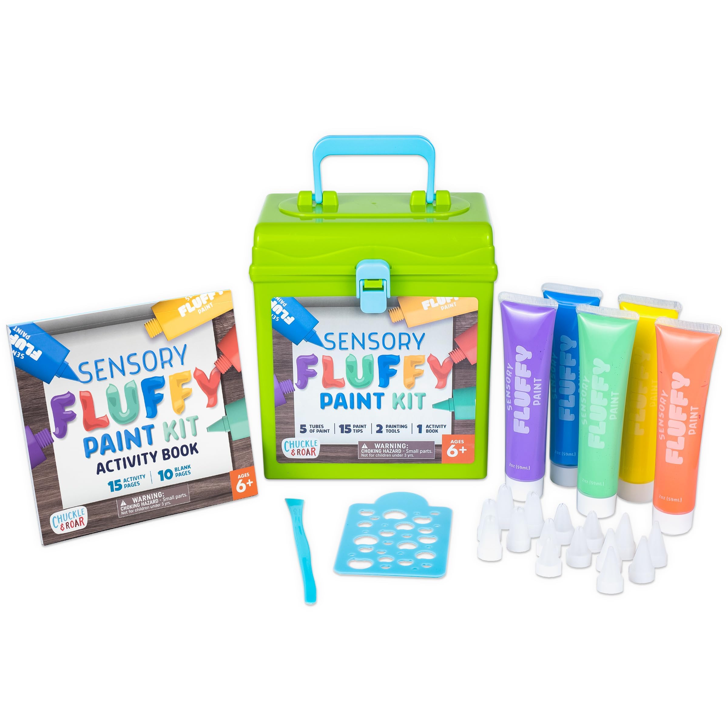 Chuckle & Roar - Sensory Fluffy Paint - Learning Activity Book Including Alphabet, Counting, Numbers, and Shapes - Sensory Fun with a Puffy Feel - Arts and Activity kit