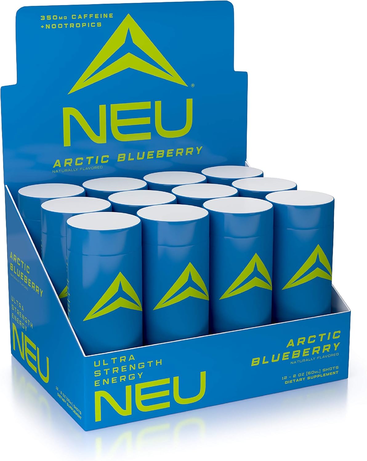 NEU Extra Strength Energy Shots, Pre Workout Energy Drinks Nootropics Brain Support Supplement, Zero Carb, Zero Calorie, Zero Sugar Free Coffee Alternative Keto Friendly, Twisted Tangerine 2 Fl Oz: Health & Personal Care