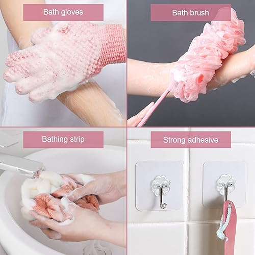 Miniatura 2 de Limpiador de espalda para ducha, cepillo de ducha con mango largo, limpiador de espalda de malla de nailon suave, esponja en un palo para hombres y