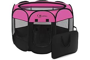 Foldable Indoor/Outdoor Portable Hot Pink Dog Playpen