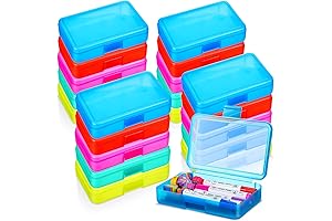 Zhehao 20pcs Pencil Box in Bulk with Colorful Clear Hard Plastic