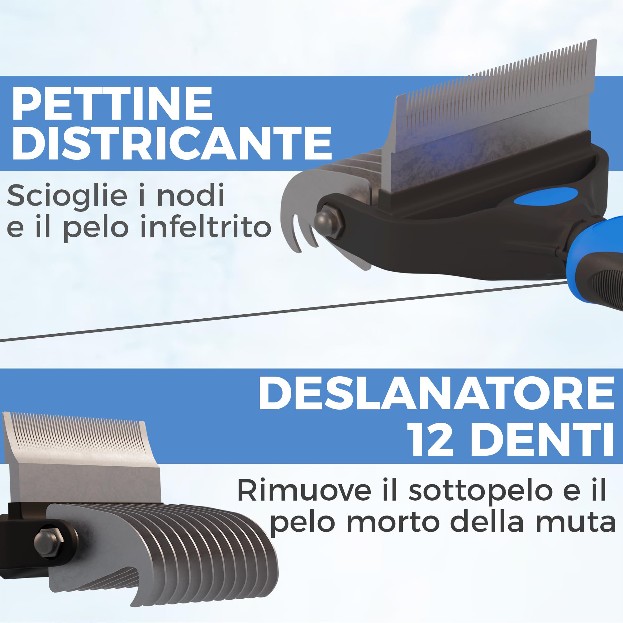 Spazzola per cani e gatti a pelo lungo - pettine grande professionale districante e spazzole per cani, gatti persiani e animali domestici a pelo corto per rimuovere peli morti (Piccolo)