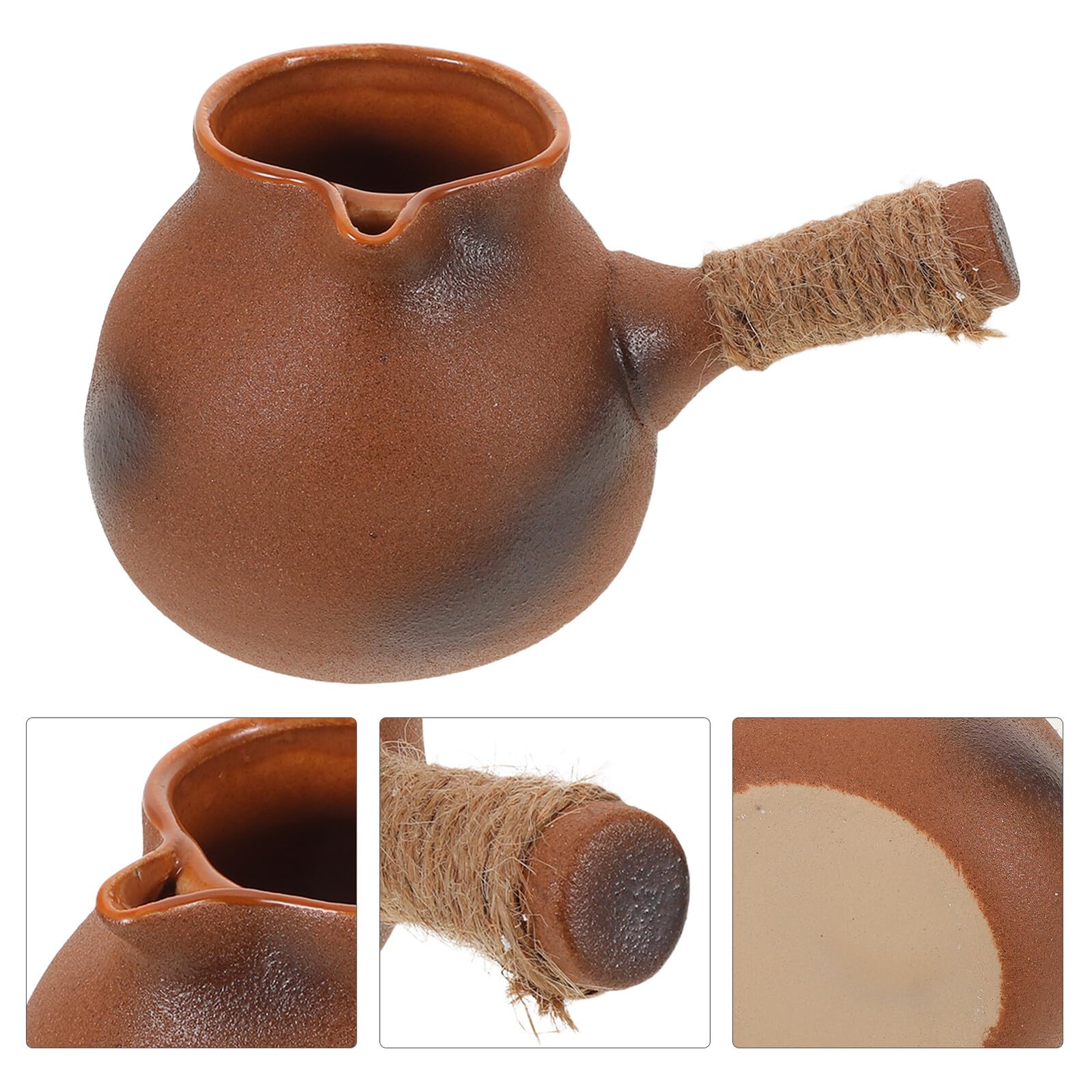 Alipis Bollitore in Terracotta Tradizionale da 800 Ml per Tè e Tisane, Resistente ad Alte Temperature, Design Classico in Ceramica per Campeggio e Riunioni Familiari