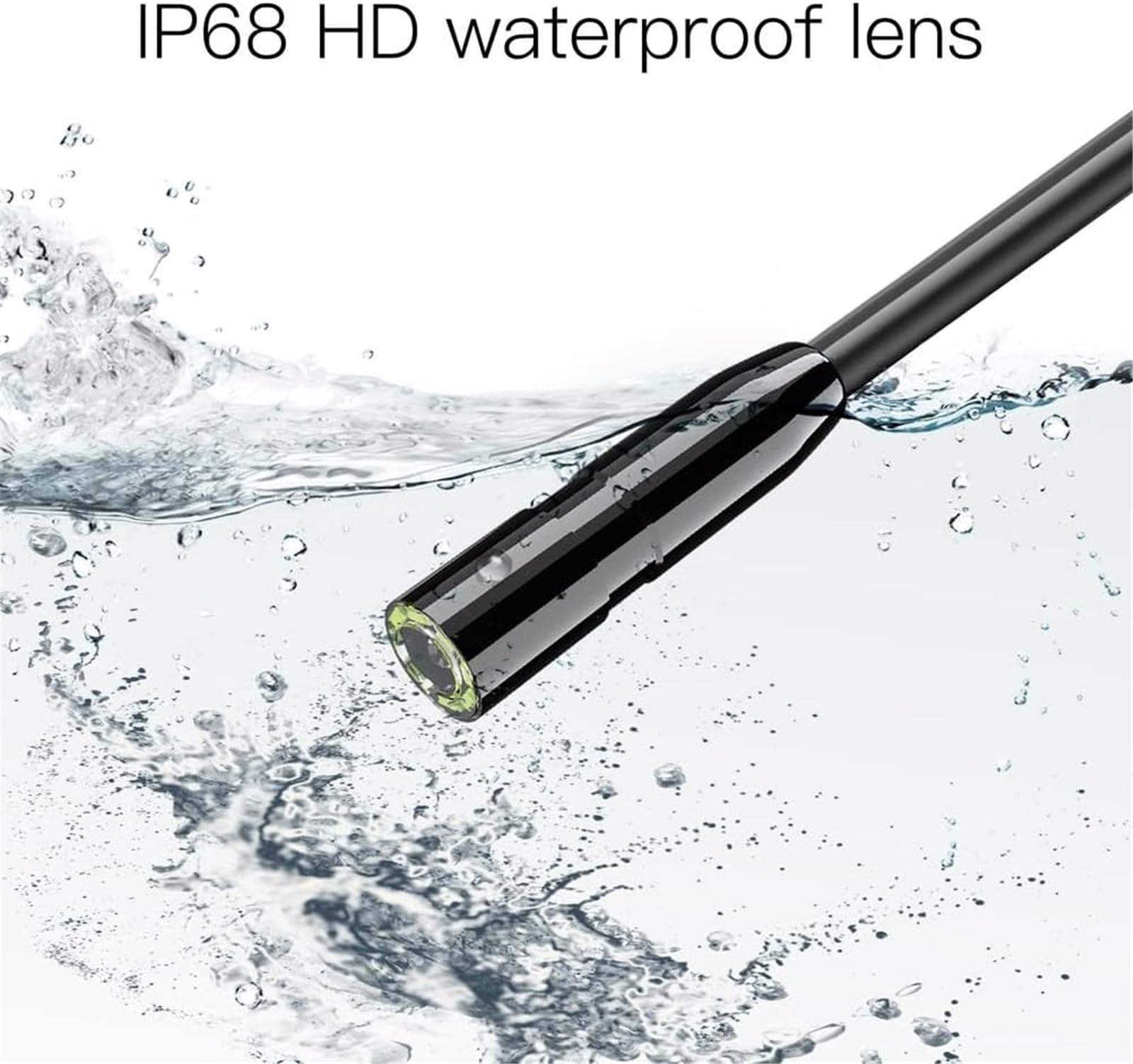 Przemysłowa kamera endoskopowa HD 1080P z kolorowym ekranem IPS 2,8 cala, 8 regulowanych diod LED, wodoodporność IP68, do kontroli wydechów/rur/samochodów