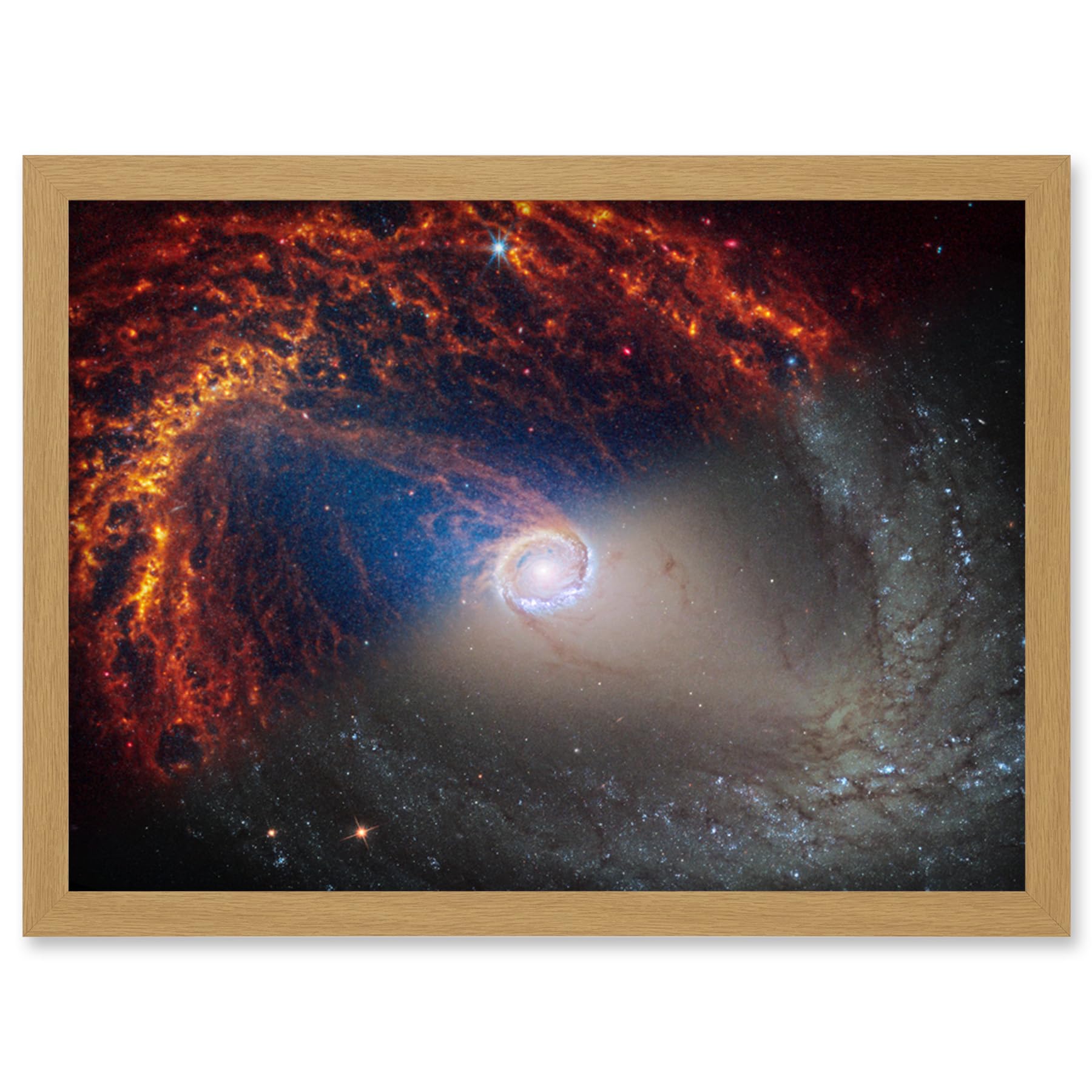 Artery8 NASA Hubble James Webb Telescope View of Spiral Galaxy NGC 1512 Living Room Artwork Framed Wall Art Print A4
