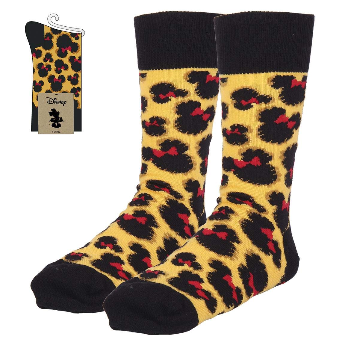 CERDÁ LIFE'S LITTLE MOMENTS Women's Calcetines Minnie Mouse Mujer - Licencia Oficial Disney Woman Socks Official License, opacity, Leopardo, Estandar