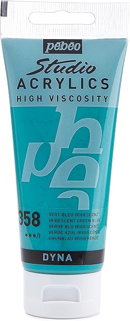Pébéo 832-358 - Studio Acrylics Fine Acrylic - Acrylic Paint - Iridescent Acrylic - Iridescent Green-Blue, 100 ml