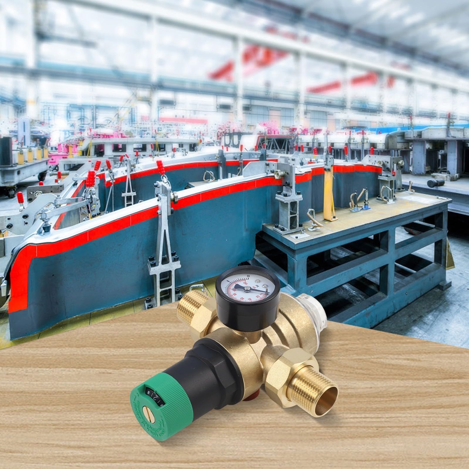 Riduttore di pressione in ottone per Honeywell con manometro e filtro, regolatore di pressione dell'acqua regolabile DN20, filtro di ricambio incluso, 210 x 130 x 100 mm (3/4")