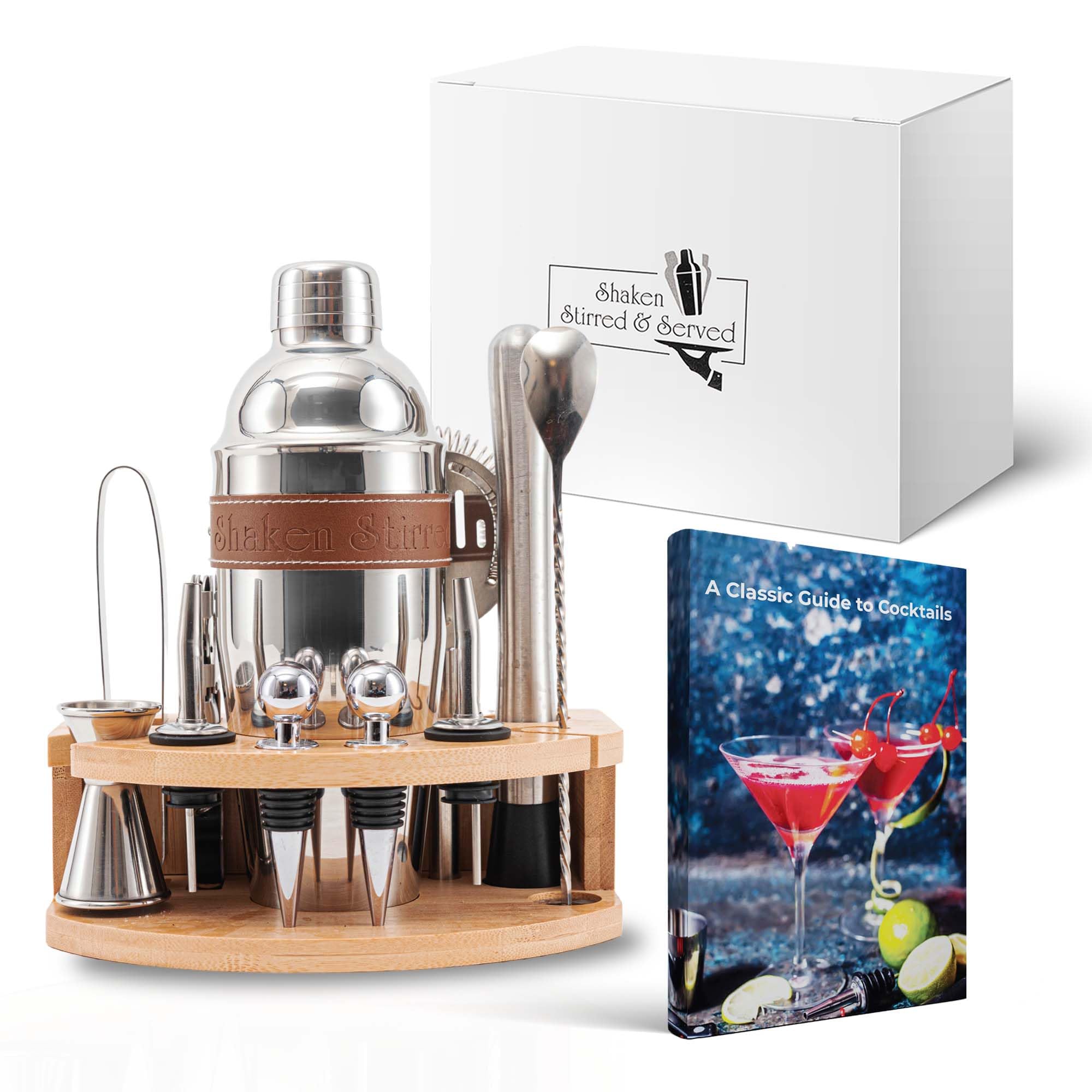 Shaken Stirred & Served® - British Inspired Cocktail Set, Bar Set | Mixology Bartender Kit, Cocktail Kit | Shaker Set Bartender Kit, Cocktail Shaker Kit, Bartending Kit | Mixology Set