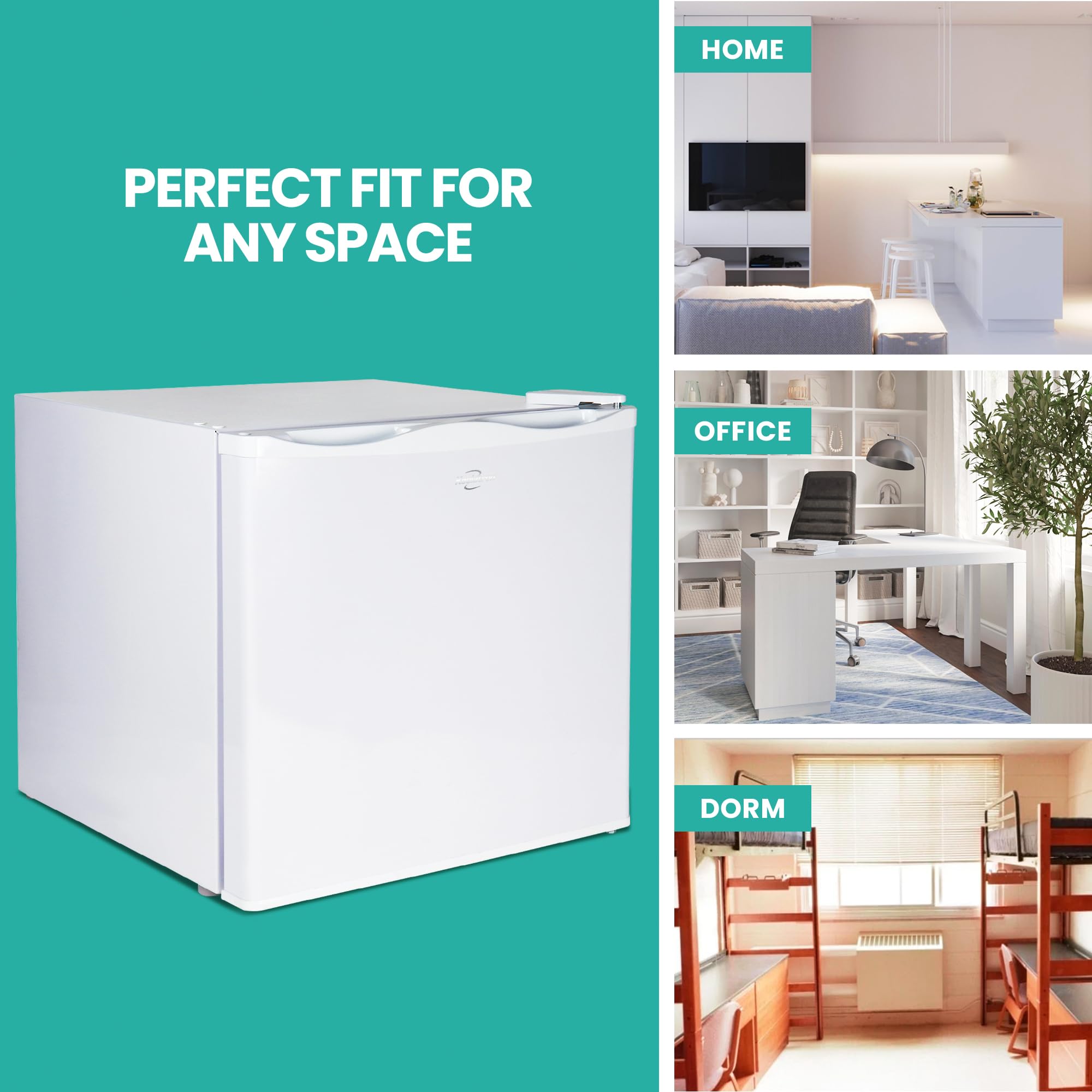 Koolatron Mini Upright Freezer 1.2 cu ft (34L) White, Manual Defrost, Space-Saving Flat Back, Reversible Door, Wire Shelf, for Apartment, Condo, Office, RV, Cabin, Dorm Room, Home Bar on Fridge.com