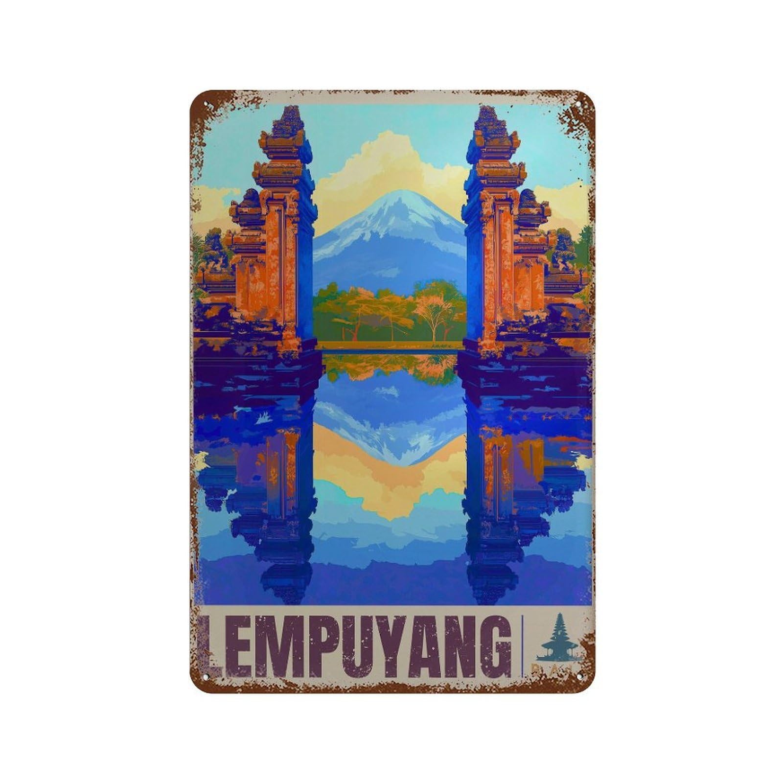 xiaoxiaoshen Lempuyang Gates of Heaven Bali Travel Wall Decor Art Metal Tin Poster Modern Home Decor Art Home Bar Shop Decorations Vintage Sign 30x20cm