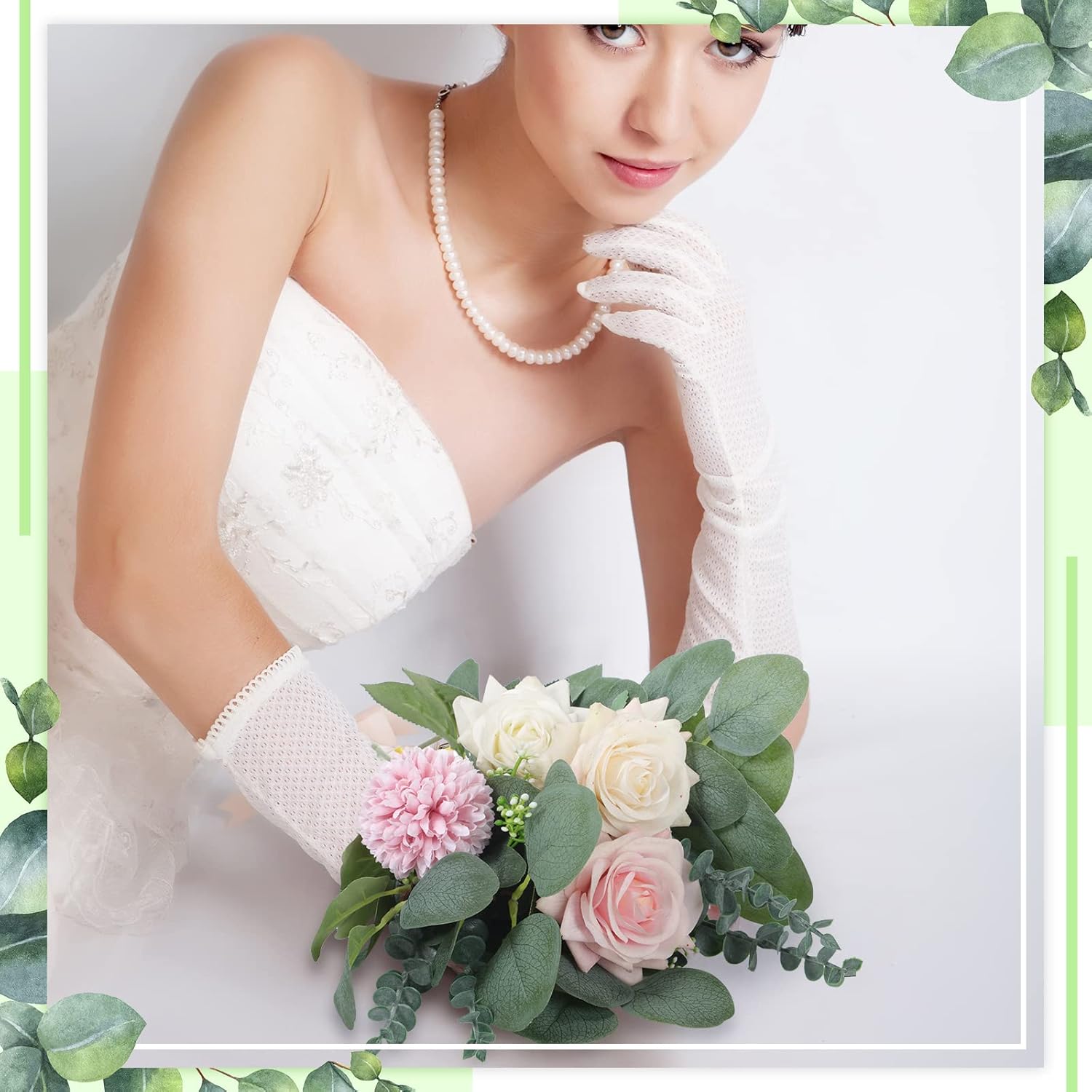 40 Pieces Eucalyptus Stems Decor Artificial Eucalyptus Leaves Floral Green Fake Eucalyptus with Fake Leaves Faux Branches Fake Greenery Plant for Wedding Bouquet Home Floral Arrangement Supplies