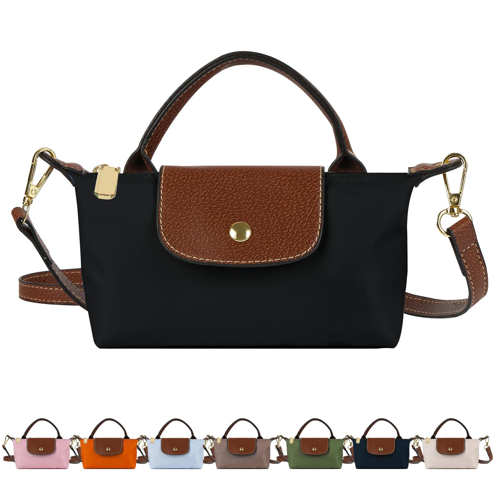 KINEVN Black Mini Crossbody Shoulder Bags For Women,Mini ToteBag Handbags Purses with Adjustable Strap Fashion Shopping