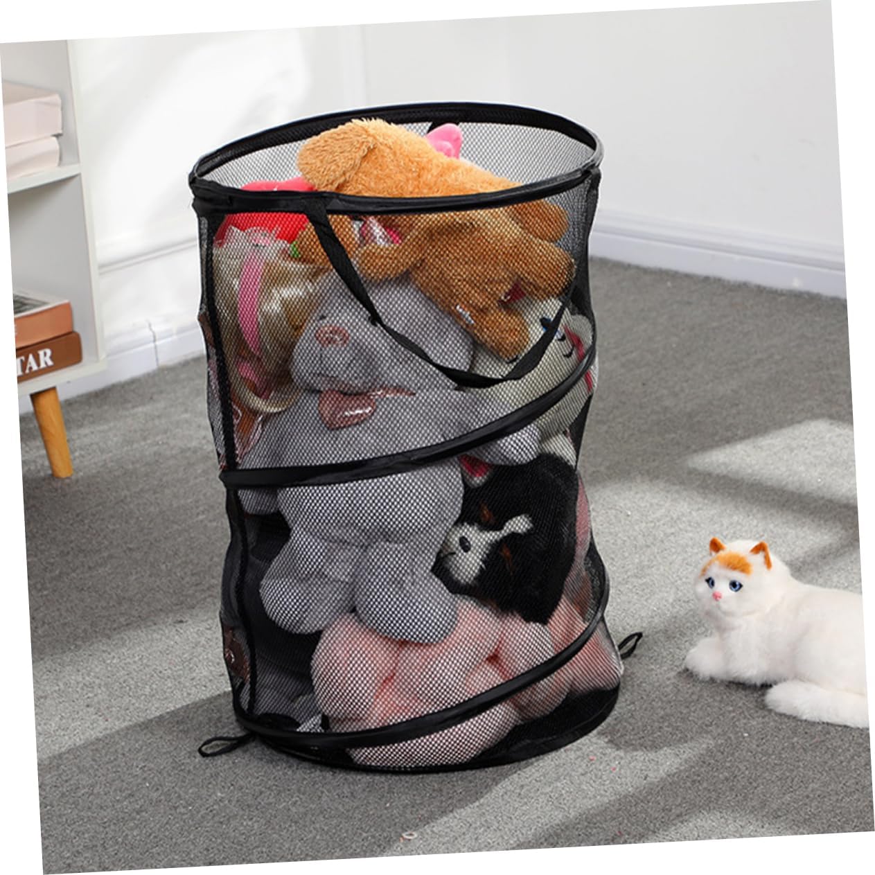 Large Capacity Foldable Mesh Laundry Basket Standing Clothes Hamper for Dirty Clothes Storage Space Saving Collapsible Design and Portable Organizer for Home and Dorm Use