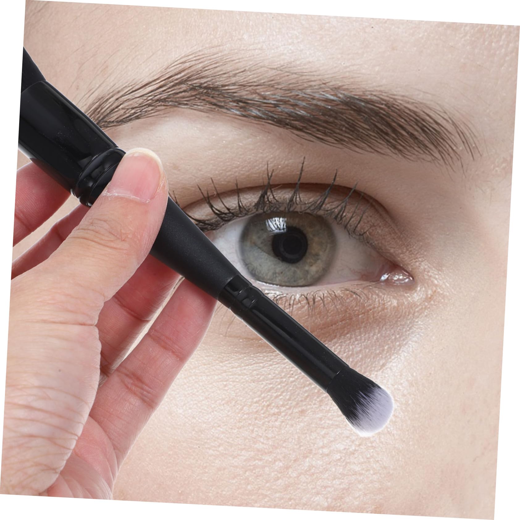 Baluue Travel Makeup Brush Double-ended Flat Brush for Foundation Blush and Powder Compact Lightweight Easy to Grip