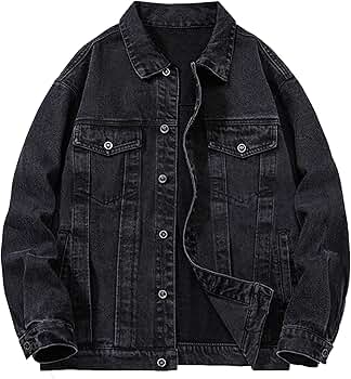 DGKaxiyaHM Men's Washed Vintage Fashion Denim Jacket Classic