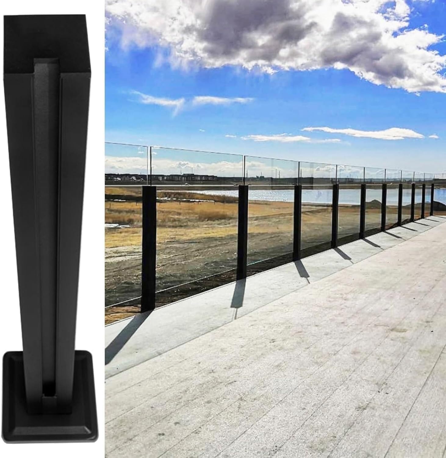 Postes de barandilla de vidrio anticaídas para escaleras seguras sin obras complejas
