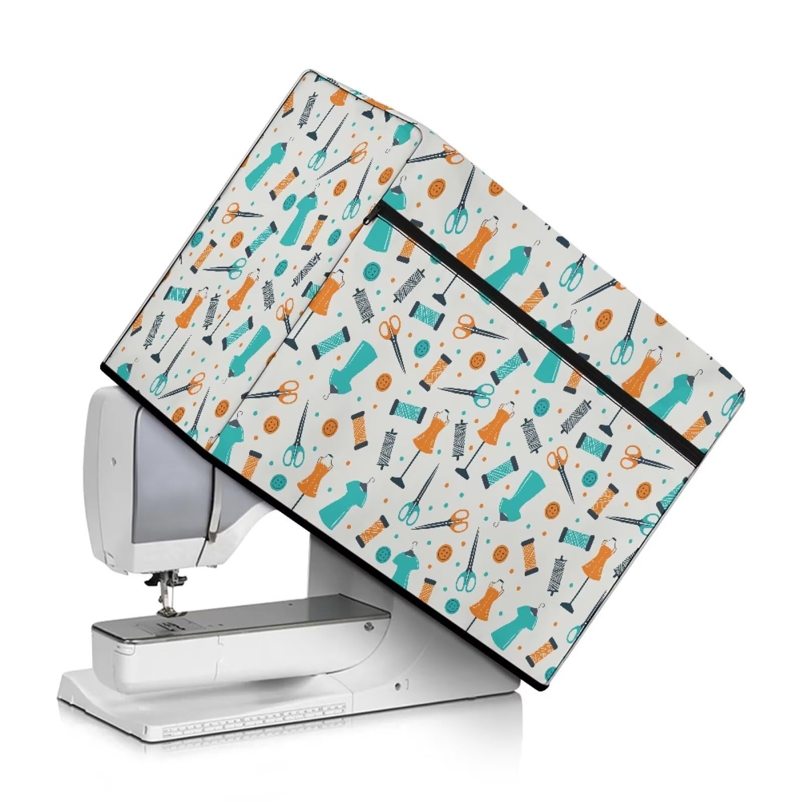 Kathyboom Women's Sewing Accessories Sewing Machine Cover With Pockets,Stain Resistant For Most Standard Sewing Machines Home Decor