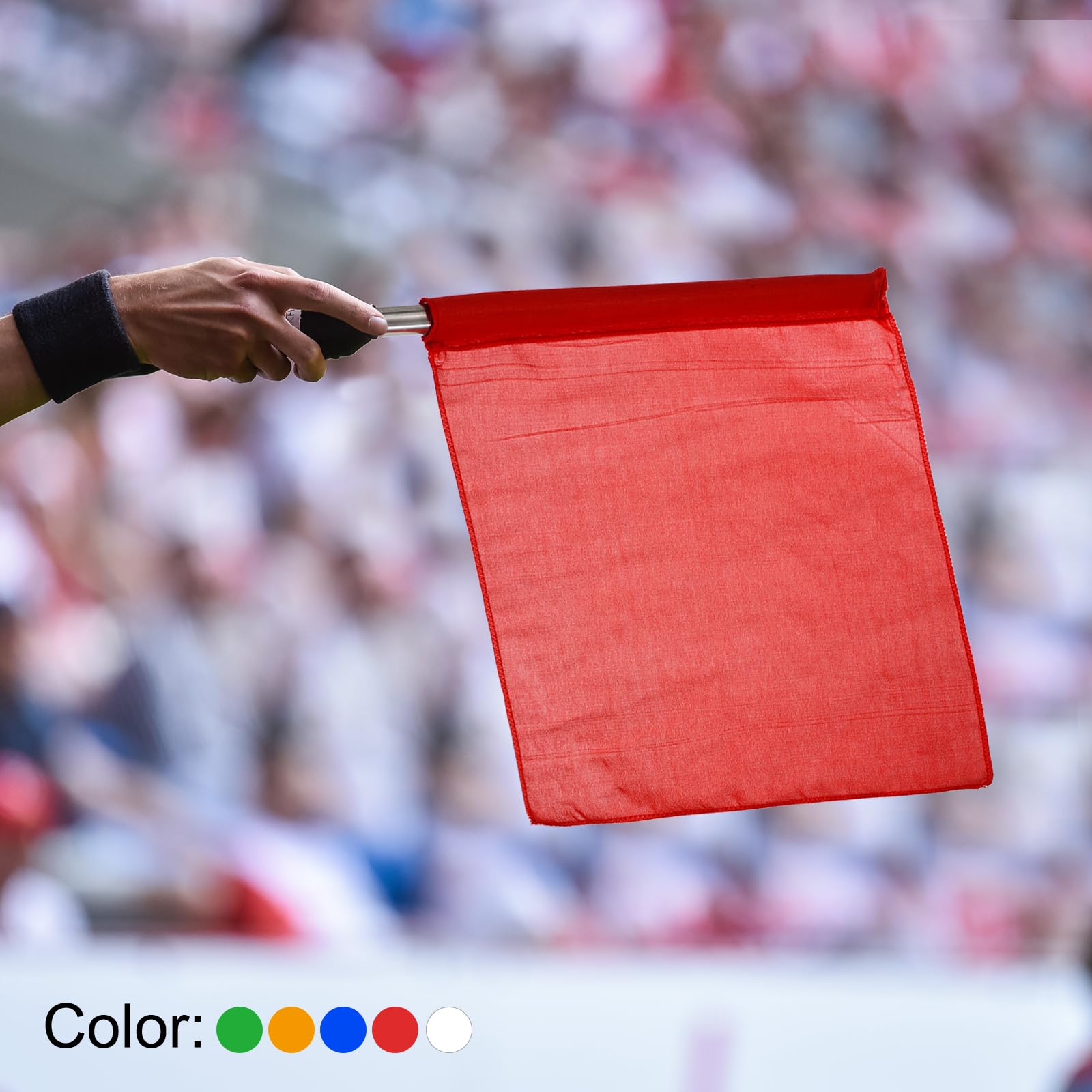 PATIKIL Arbitre Drapeau 4Pcs Inox Acier Poteau Éponge Poignée pour Football Terrain Sports Juge Signal Vert