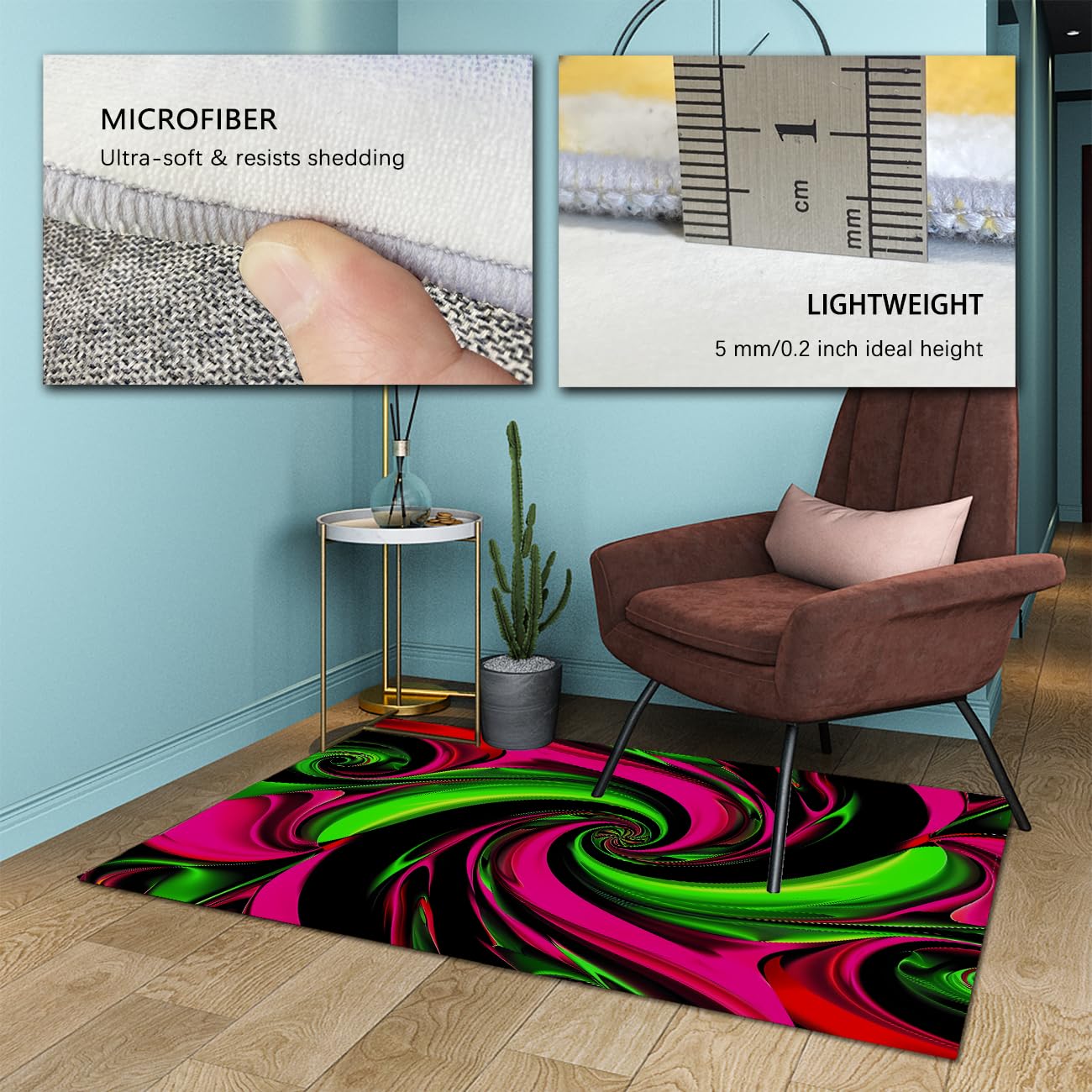 Tapis Moderne imprimé 3D 60x120 Tapis Artistique néon