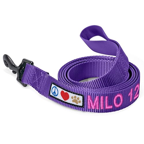 Pawtitas Personalized 6 ft Purple Dog Leash XS/S