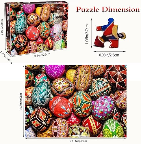 Miniatura 4 de HUADADA Rompecabezas para adultos de 1000 piezas, huevos de Pascua entrelazados perfectamente letra en la parte posterior sin polvo, decoración del