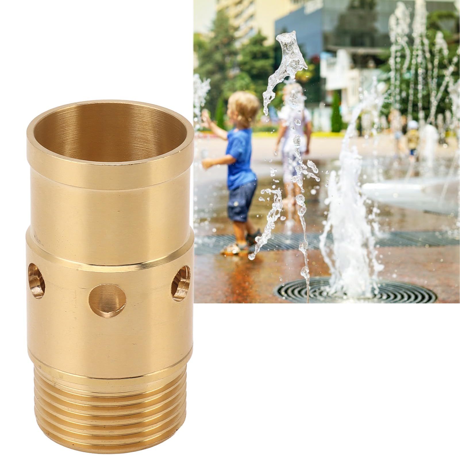 Yuecoom Water Fountain Nozzle, Premium Brass G1 Male Thread Water Spray Sprinkler Head, Versatile Stable Reliable Pond Pump Nozzles for Garden Pond Fountains
