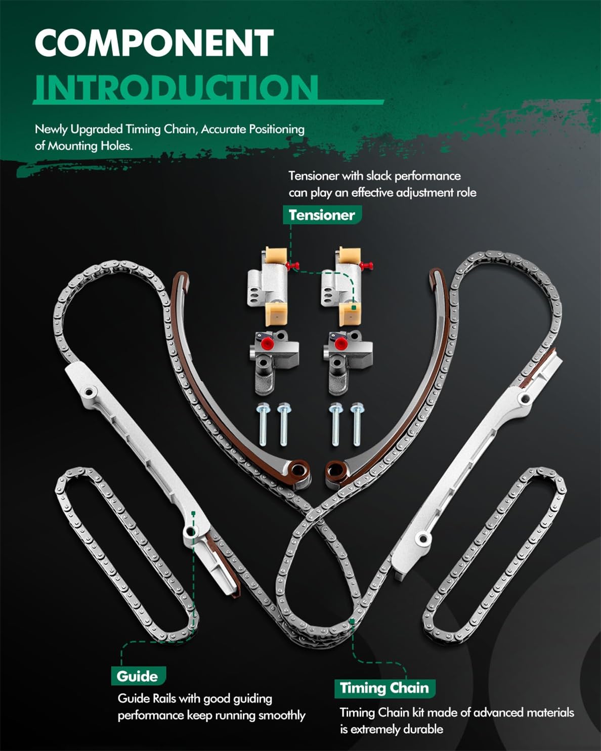 Amazon.com: SCITOO Engine Timing Chain Kit W/Tensioner Guide Rail
