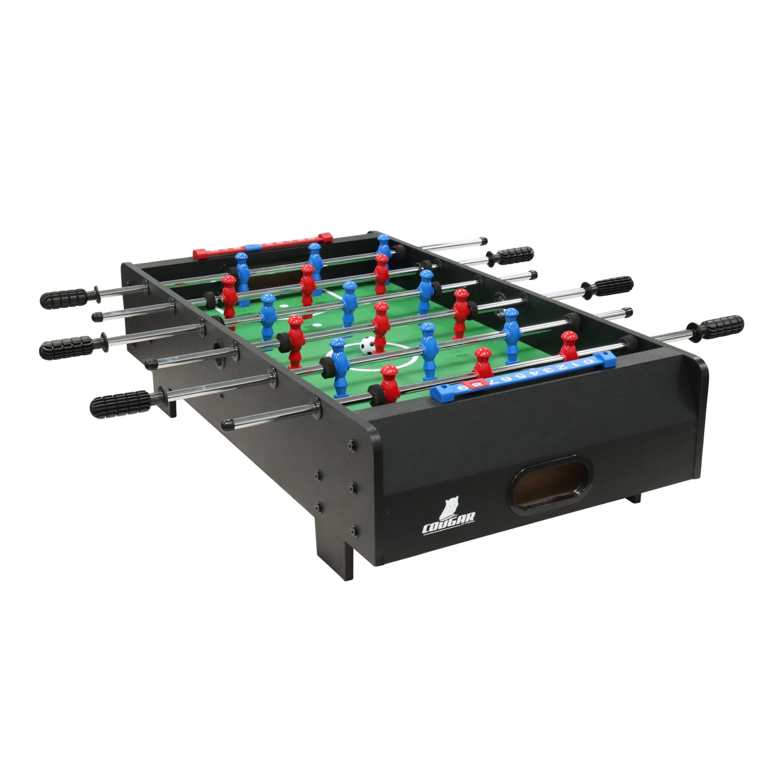 Cougar Tischkicker Mini 3ft | Kickertisch in Schwarz - Stabile Durchgehende Stangen | Fußballtisch inkl. 2 Bälle & Punktezähler | Indoor Tischfußball für Erwachsene | Maße 94 x 50,5 x 24 cm