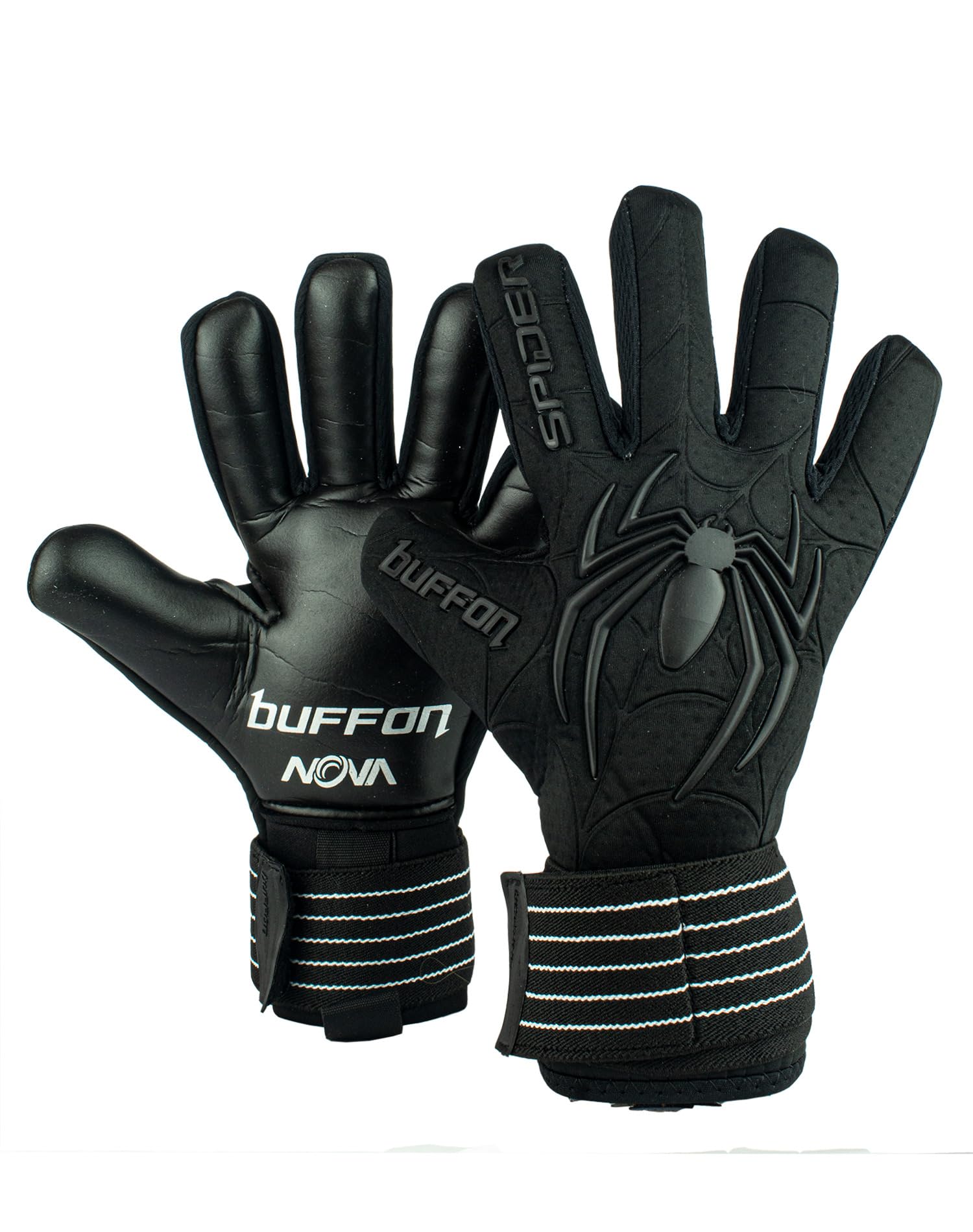 Buffon Spider Pro Goalkeeper Gloves - Golero Sport (Black, 10)